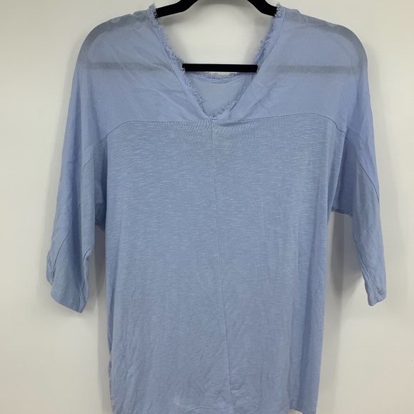 Dolan medium blouse raw edge boat neck 3/4 sleeve - Picture 2 of 5